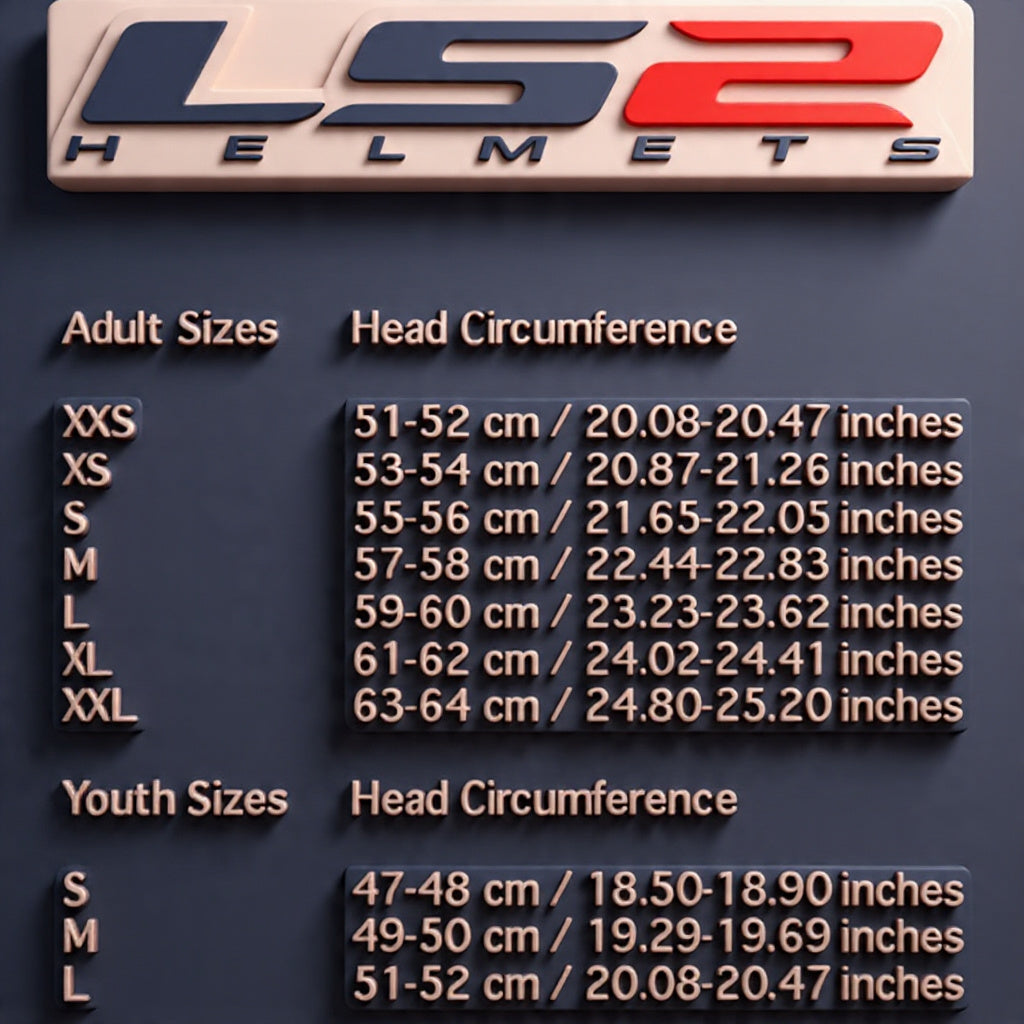 HEAD SIZE CHART FOR RACING