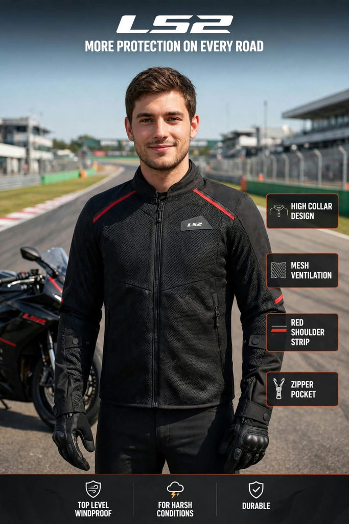 LS2 BREEZE MAN JACKET BLACK RED