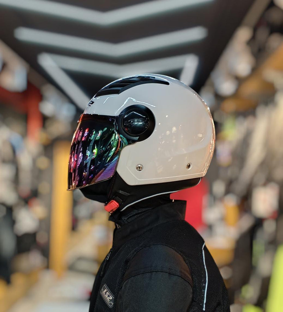 airflow motorcycle helmet OF562 Airflow Gloss White – www.ls2helmetspk.com