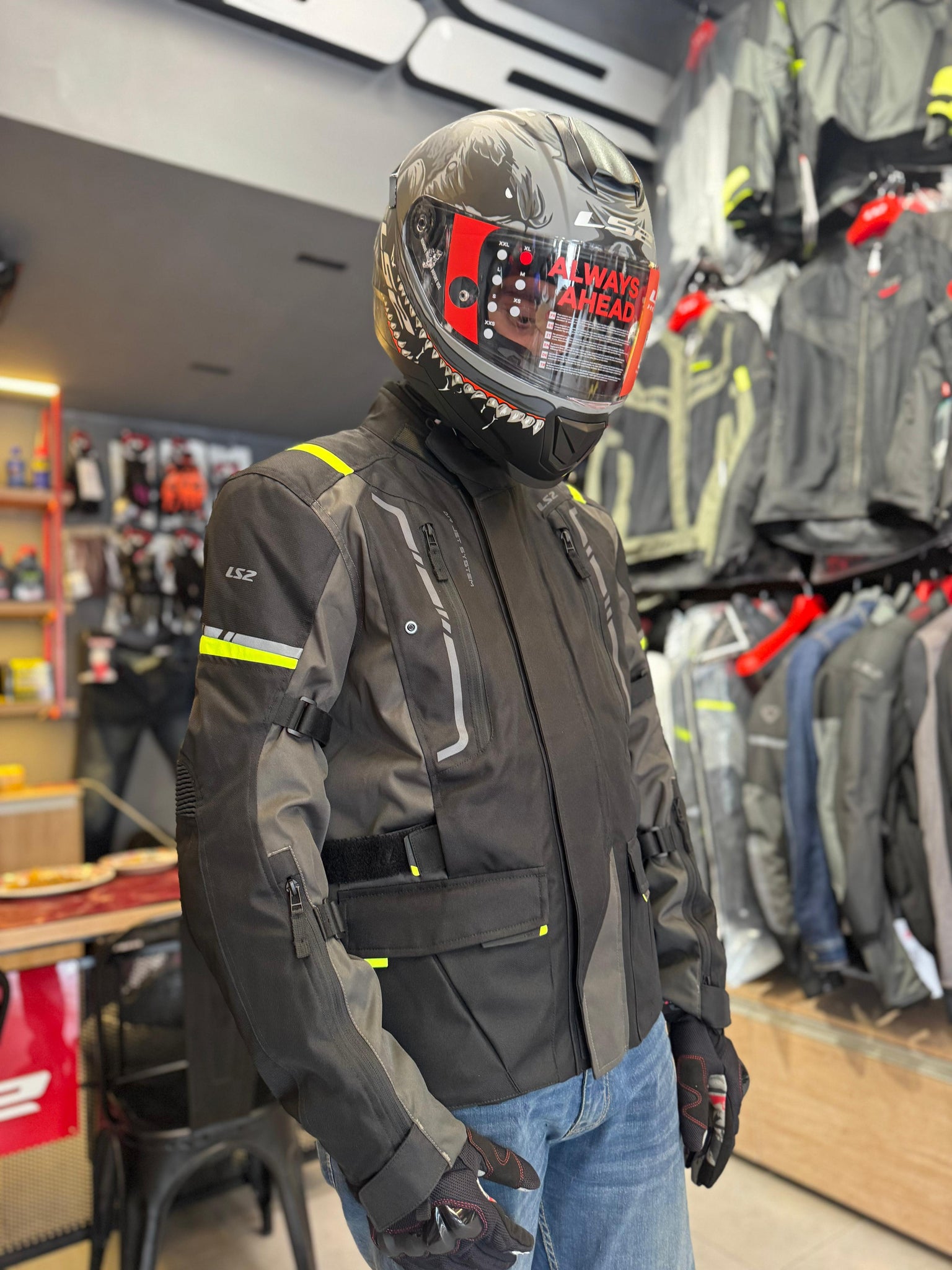 LS2 Narvik Man Jacket Grey Black Hi-VI Yellow – www.ls2helmetspk.com
