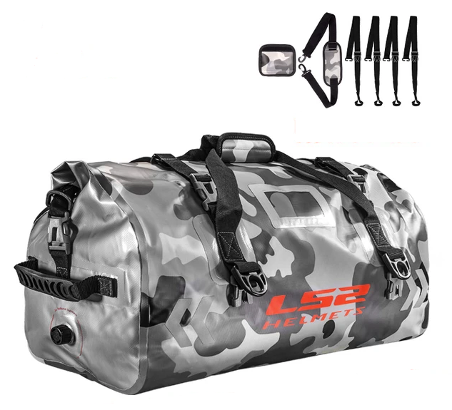 Luggage Bag Waterproof PVC 65L Black & camo grey